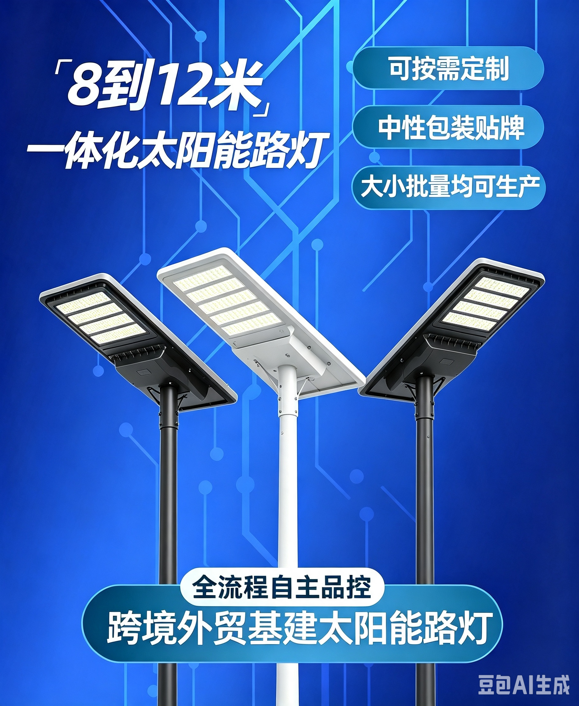 8-12米一体化太阳能路灯 8-12米一体化太阳能路灯